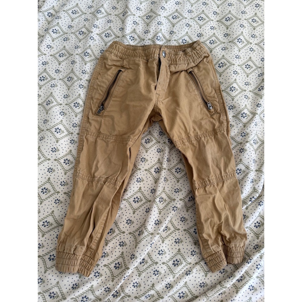 Polo Ralph Lauren Boys‎ Tan Cotton Cargo Jogger Pants Zip Pocket Size 2/2T